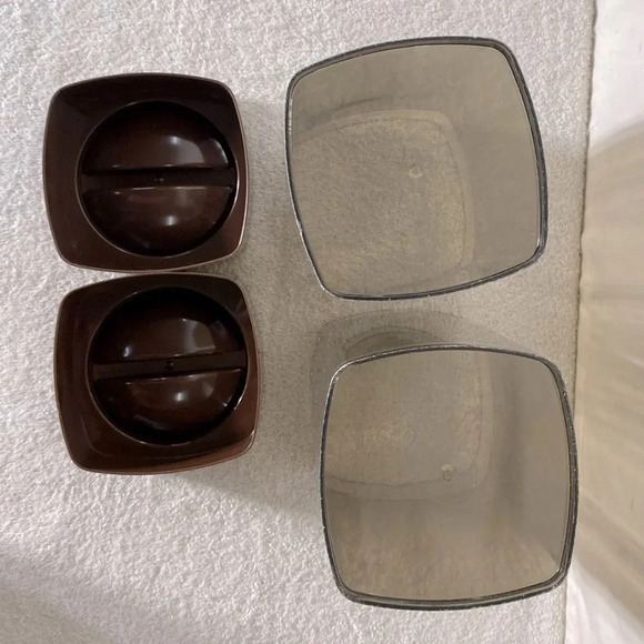 Vintage  Brown Transparent Plastic Canister Set - Picture 9 of 11